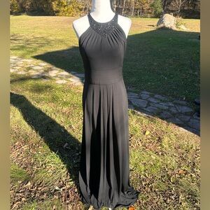 NWOT Calvin Klein Black Jersey Sequin Embellished Evening Dress